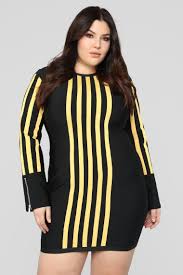 Black And Yellow Striped Dress Level Up Stripe Dress Black Yellow Striped Dress Striped Mini Dress Fashion