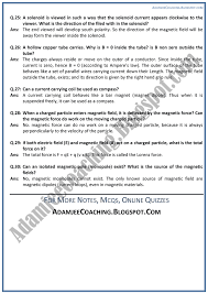Magnetism And Electromagnetism Question Answers Physics Xii This Or That Questions Physics Electromagnet