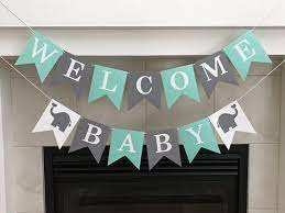67 Trendy Baby Shower Banner Elephant Grey Welcome Baby Banner Baby Shower Banner Elephant Baby Showers