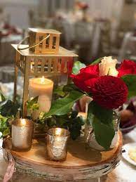 Beautiful Red And Gold Wedding Decor Which Fits Perfectly With The Rustic Theme Gold Lantern And Red Rose Red Gold Wedding Red Rose Wedding Gold Wedding Theme