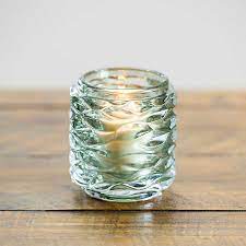 Limited time sale easy return. Sage Green Wave Glass Votive Candle Holder Kirklands