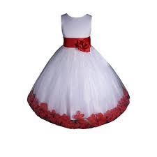 Amazon Com Amj Dresses Inc White Red Flower Girl Christmas Dress Size 8 Baby Red Flower Girl Dresses Girls Christmas Dresses Flower Girl Dresses