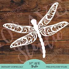 Download 2 Layer Color Fancy Swirly Dragonfly Svg Dxf Png Cut Files Etsy