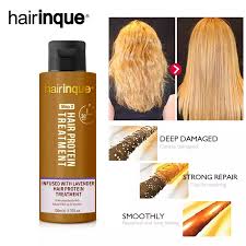 A keratin treatment is a chemical process that works to smooth and relax hair, giving it a shiny and manageable finish by injecting keratin protein into the hair follicle. 100ml Hairinque 12 Lavender Flavor Hair Protein Treatment To Straighten Damaged And 5 Hair Protein Hair Repair Curly Hair Care Hair Scalp Treatments Aliexpress
