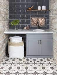 In this new york city home's kitchen, serene grey by way of benjamin moore's stonington gray paint makes an appearance on cabinetry. How To Achieve Modern Farmhouse Design With Tile The Tile Shop Blog