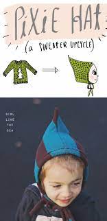 Pixie Hat Sweater Upcycle The Sewing Rabbit Pixie Hat Sewing Hats Hat Patterns To Sew