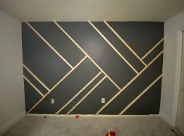 How To Make A Geometric Accent Wall Diy In 2020 Accent Wall Paint Painters Tape Wall Bedroom Wall Paint