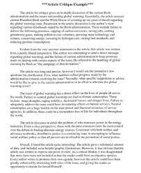 An article critique is a paper when you summarize and evaluate a piece of research, specifying its strengths and weaknesses. Read Online Critique Paper Example File In Pdf Format