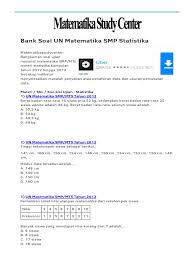 Tempat paling gokil buat persiapan un smp matematika! 164 Bank Soal Un Matematika Smp Statistika