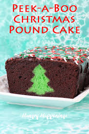 (i love having glass dishes on hand because they dress up any dessert. Peek A Boo Christmas Pound Cake