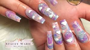 I created these super cute shimmery crystal glass nails. Unicorn Dreams Whimsical Pastel Acrylic Nails Youtube