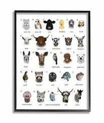 * color and black & white copies of each alphabet chart . Stupell Industries Alphabet Chart Of Wild Animals Over White Design By Leah S 49182630766 Ebay