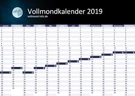 Während seines umlaufs um die erde ist vom mond unterschiedlich viel auf der erde zu erkennen. Vollmond Kalender 2019 Vollmond Datum Im Uberblick 25 Mai 2021