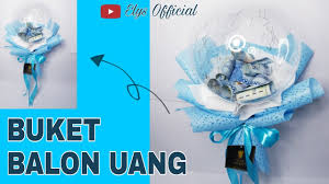 Diy Tutorial Buket Balon Uang Youtube Uang Balon Bunga
