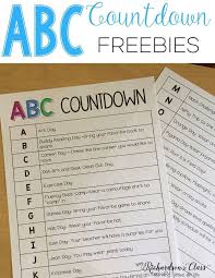 Abc Countdown Freebies Mrs Richardson S Class School Countdown End Of School Year End Of Year Activities