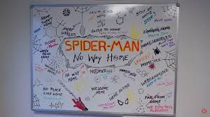 'no way home' implying they don't manage to solve the framed for terrorism issue by the end of the film orange glow on peter ned and mj hexagons drawn on the title reveal white board. Hd Spider Man No Way Home Wallpapers Wallpaper Cave