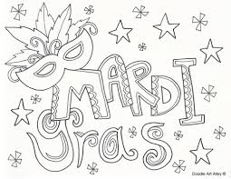 Free animals printable coloring masks. Mardi Gras Coloring Pages Doodle Art Alley