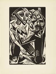 Max Pechstein, Mujer deseada por un hombre, xilografía, 1919 Esta obra expresionista fue incluida en la publicación "Grabadores alemanes de nuestros tiempos" que exhibía muestras del trabajo de 31 creadores, en una