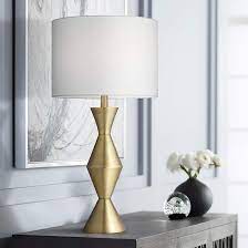 Elka Brass Finish Metal Modern Table Lamp 81d52 Lamps Plus Modern Table Lamp Brass Table Lamps Mid Century Modern Table Lamps