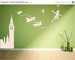 On Sale 20 Off Peter Pan Big Ben Scene Second By Quirkyworks33 56 00 Kids Room Wall Murals Cool Walls Kids Room Murals