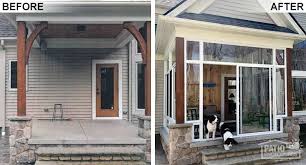 A side structure is the best for a detached patio; Before After Sunroom Pictures Patio Enclosures Projects