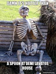Damn Ita S Hotter Than A Spoon At Demi Lavatos House Waiting Skeleton Make A Meme