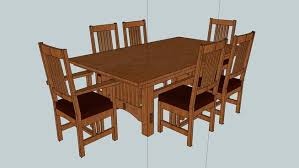 Large Preview Of 3d Model Of Mission Table And Chairs Final Version Color Willie Sandry Designs Mission Table Table And Chairs Table