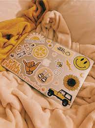 Aesthetic, pretty, vibes, tiktok, cheetah, pink, red, orange, blue, cute, sweet, graphic design, white, vsco, vsco. Madedesigns Laptop Stickers Www Redbubble Com People Madedesigns Madedesigns Laptop Stickers From Redbubb Yellow Aesthetic Computer Sticker Macbook Stickers