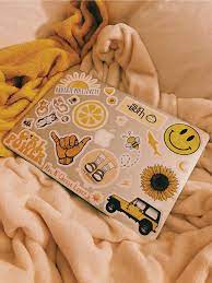 5 out of 5 stars. Madedesigns Laptop Stickers Www Redbubble Com People Madedesigns Madedesigns Laptop Stickers From Redbubb Yellow Aesthetic Computer Sticker Macbook Stickers