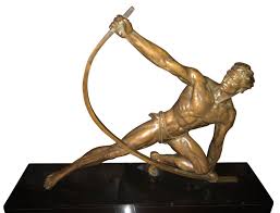 It's like an art deco illustration given more. Jean De Roncourt Strongman The Bender French Art Deco Statue Rare Bronze Edition Just Added Art Deco Collection
