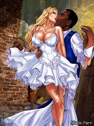 Porn image of perfect boobs wife caucasian interracial saggy tits comic air  kiss created by AI