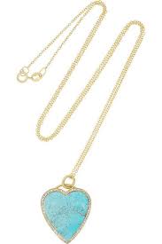 Jennifer Meyer 18kt Gold Turquoise Heart Necklace Heart Necklace Diamond Turquoise Heart Necklace Heart Pendant Diamond