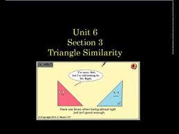 Athletes helping athletes (aha) bicycle club; Geometry Unit 6 Section 3 Similar Triangles Youtube