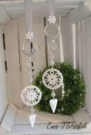 Window Decoration Flower White Glossy Pearl Shape Wire 16 Cm Window Decor Decor Metal Flowers