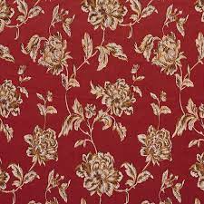 Green with yellow and brown insects. Red And Burgundy Heirloom Vintage Flower Pattern Brocade Upholstery Fabric Vintage Flowers Fabric Upholstery Fabric