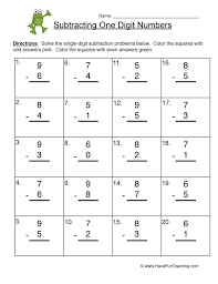 Maybe you would like to learn more about one of these? Single Digit Numbers Subtraction Worksheet Have Fun Teaching