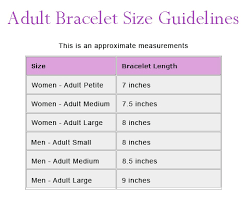 Jewelry Design Shop Bracelet Size Chart