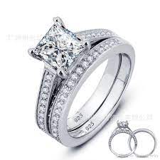 Guten tag, hiermit verkaufe ich das ringe set, bestehend aus zwei hochwertigen ringen. Grosshandel Neu Echt 925 Sterling Silber Ring Set Fur Frauen Princess Cut Ehering Sets Schmuck N60 Von Elegantjewelry 13 72 Auf De Dhgate Com Dhgate