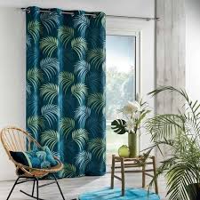 Achetez en ligne vos stores sur mesure et vos rideaux 100% sur mesure fabriqués en france dans nos usines. Rideau A Oeillets 140 X 260 Cm Polyester Imprime Blue Vegetal Bleu Achat Vente Rideau Cdiscount