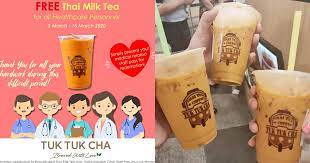 Tuk Tuk Cha Giving Away Thai Milk Tea To Healthcare Workers Until Mar 16 2020 Mothership Sg News From Singapore Asia And Around The World
