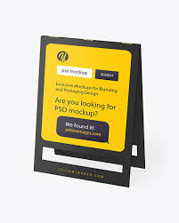 To figure out what type of branding fits your needs best, you. Pavement Sign Mockup In Indoor Advertising Mockups On Yellow Images Object Mockups