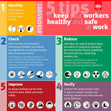 Iso45001 5 Tips To Keep Your Workers Healthy Health And Safety Poster Healthy Workplace Occupational Health And Safety
