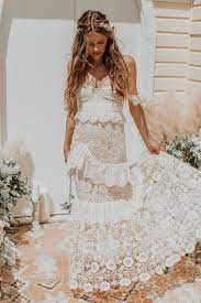 Isabell Andreeva Wears Spell Bride Estelle Gown Wedding Dresses Lace Wedding Dresses Unique Boho Wedding