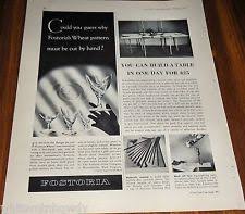 Stands 2 high and has a 2 1/2 diameter opening. 1954 Fostoria Glass Wheat Pattern Glassware Stemware Print Vintage Ad Patterned Glassware Print Ads Fostoria