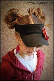 Girly Do Hairstyles By Jenn Visor Hat Hair Idea S Hat Hair Ideas Hat Hairstyles Visor Hairstyles