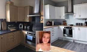 Inside gemma collins' £1.35m 'dream' essex home: Woman Gives Her Dull Kitchen A Sleek Modern Transformation Using Diy Skills Daily Mail Online