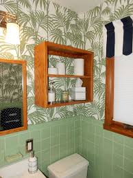 Before And After Bathroom Renovation Vintage Green Tile Vintage Tile Bathroom Oasis Tropical Green Tile Bathroom Retro Bathrooms Bathroom Wallpaper Brown