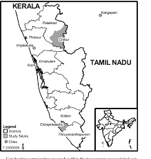 The state covers an area of 38,863 km², making it somewhat smaller than switzerland, or slightly smaller than half the size of the us state of. 1 Map Of Research Locations In Kerala And Tamil Nadu India Download Scientific Diagram