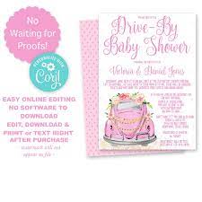 Drive By Baby Shower Invitations Girl Drive Through Baby Shower Invitations D Baby Shower Invitations Baby Shower Invitation Cards Baby Shower Invites For Girl