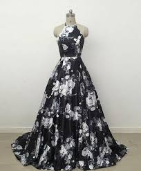 Simple Black Flower Ball Gown Halter Satin Long Prom Dress Black Evening Dress Halter Prom Dresses Black Evening Dresses A Line Prom Dresses